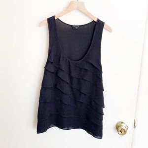 Theory silk ruffle blouse